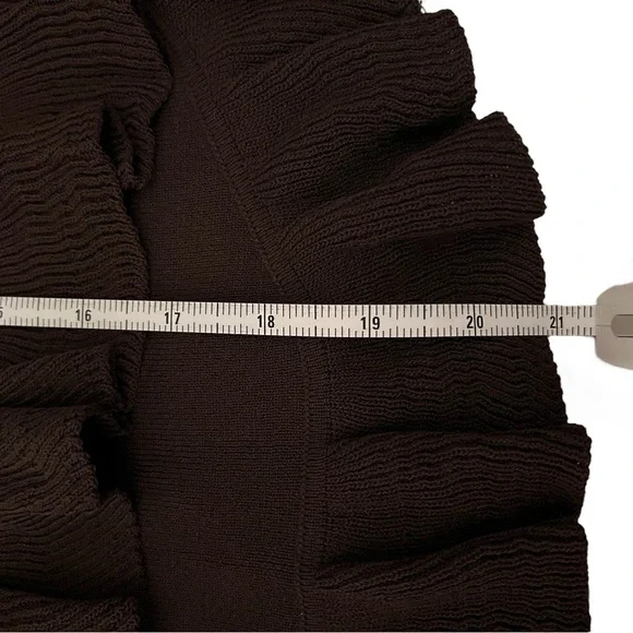 Joseph A Dark Brown Cardigan with Ruffled Hem, size L - Picture 10 of 11